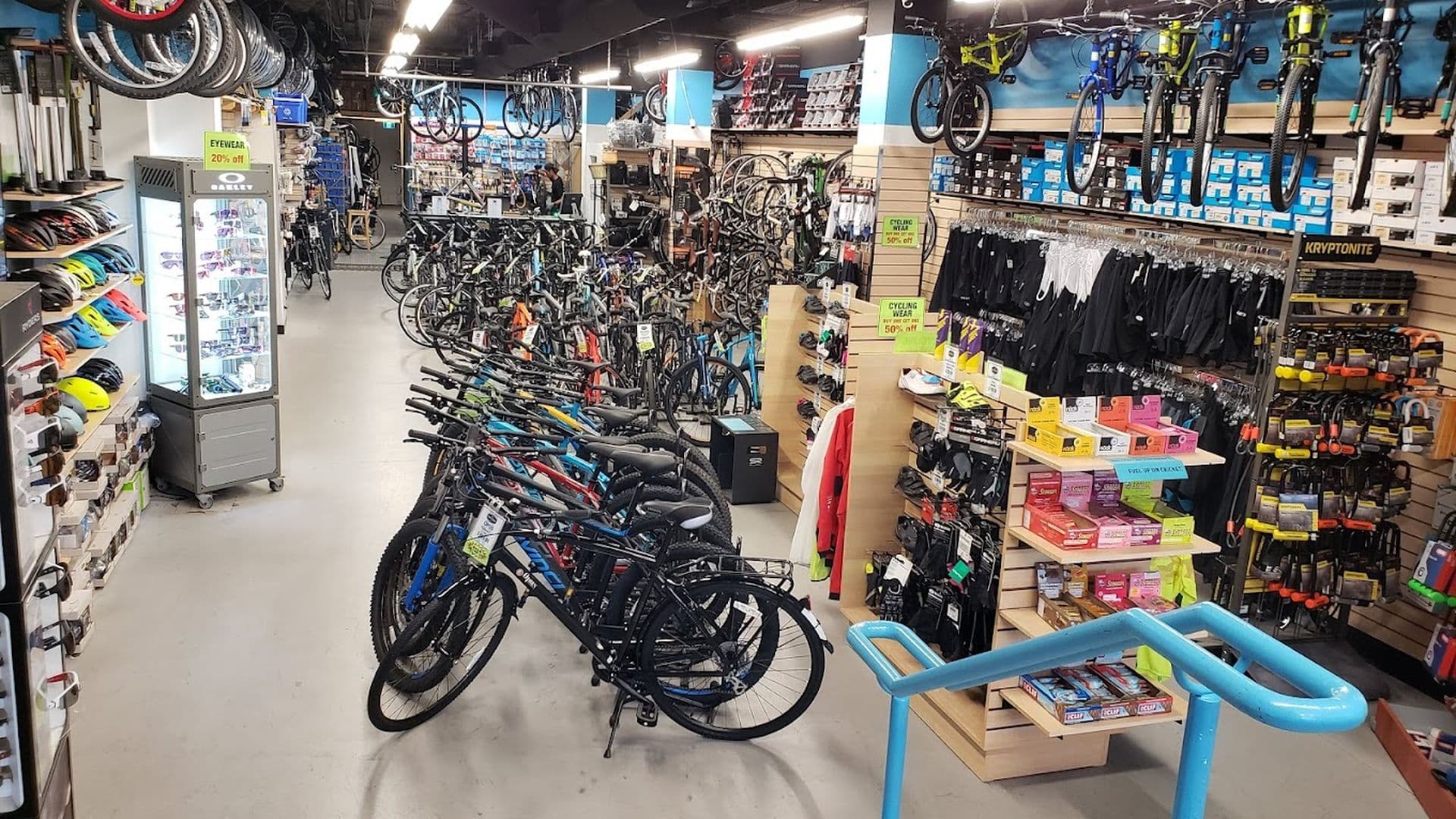 Interior of bicycle shop on Toronto's waterfront